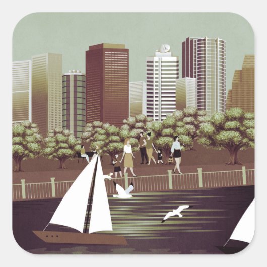 Stedelijke sticker van het landschapsplein (Voorkant)