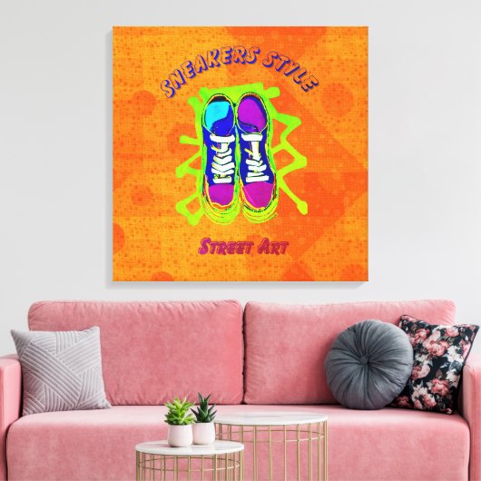 Stedelijke stijl: Street Art Stretched Canvas Prin (Insitu (Woonkamer))