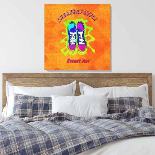 Stedelijke stijl: Street Art Stretched Canvas Prin (Insitu (Slaapkamer))