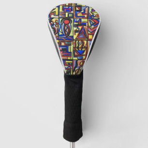 Stedelijke Straat Twee-Handgeschilderde Abstracte Golfheadcover