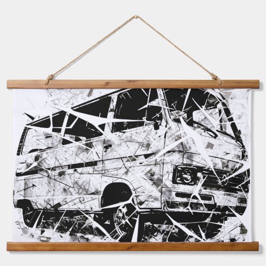 Stedelijke Straatkunst Abstract Gebroken Vintage B Hangend Wandkleed (Voorkant)
