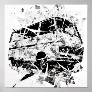 Stedelijke Straatkunst Abstract Gebroken Vintage B Poster