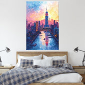 stedelijke straling canvas afdruk (Insitu (Slaapkamer))