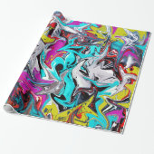 Stedelijke streetstyle graffiti-feest cadeaupapier (Uitgerold)