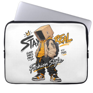 Stedelijke Streetwear Mode Karakter – Koel Graffit Laptop Sleeve