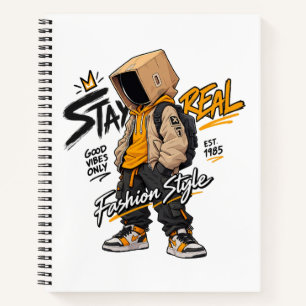Stedelijke Streetwear Mode Karakter – Koel Graffit Notitieboek