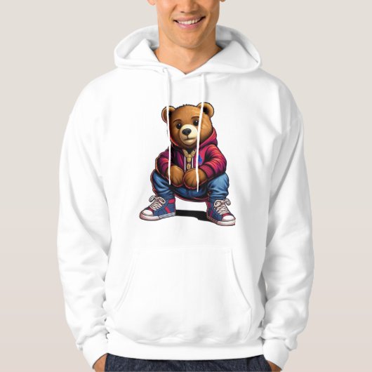 Stedelijke Teddydbeer Hoodie (Voorkant)