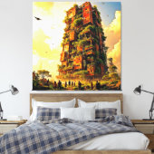stedelijke terugkeer van de natuur canvas afdruk (Insitu (Slaapkamer))