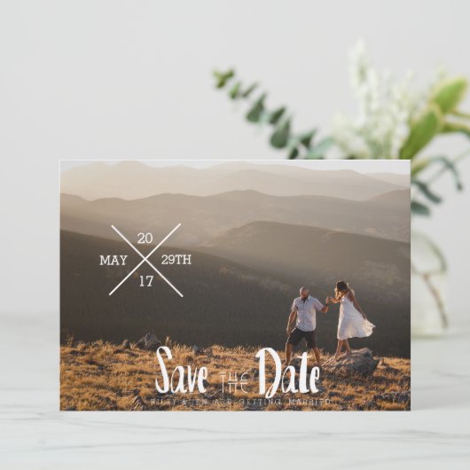 Stedelijke typografie | De datumfoto opslaan Save The Date (Staand voorkant)