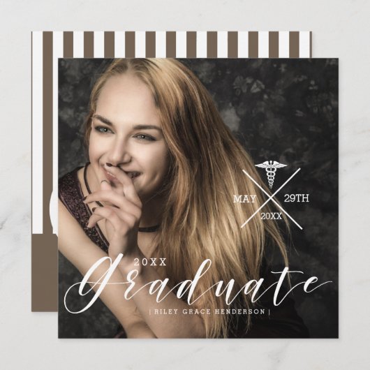 Stedelijke typografie | Verpleegkundige Afstuderen Kaart (Voorkant / Achterkant)