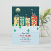 Stedelijke verhuis aankondiging voor vakantieperio (Staand voorkant)