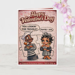 Stedelijke Vintage Liefde Grappige Valentijnsdagka Kaart