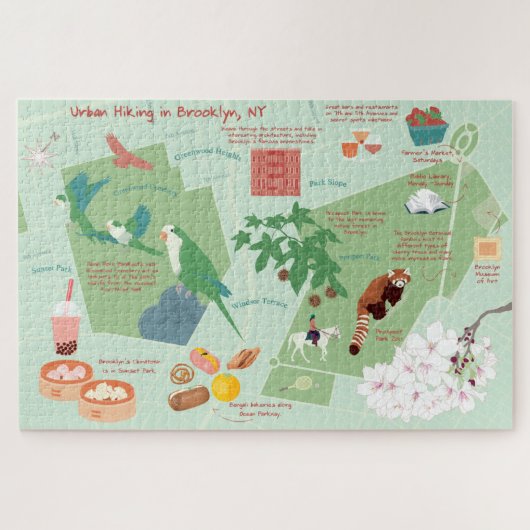Stedelijke wandelkaart van Brooklyn Legpuzzel (Horizontaal)