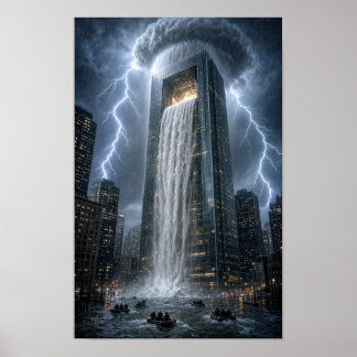 Stedelijke Waterval Poster