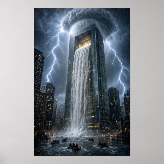 Stedelijke Waterval Poster (Voorkant)