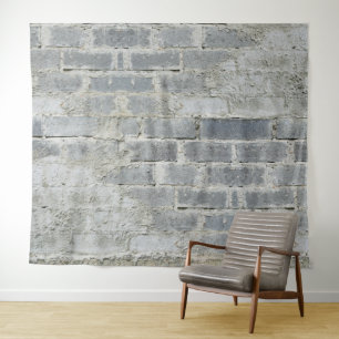 Stedelijke witte bakstenen muur fotografie studio  wandkleed