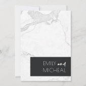 STEDELIJKE ZWARTE EN WITTE MARBLE VOW RENEWAL INVI BEDANKKAART (Achterkant)