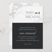 STEDELIJKE ZWARTE EN WITTE MARBLE VOW RENEWAL INVI BEDANKKAART (Voorkant / Achterkant)