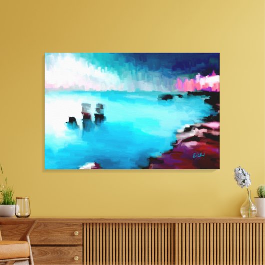 Steden aan de kust canvas afdruk (Insitu (Woonkamer))