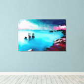 Steden aan de kust canvas afdruk (Insitu (Houten vloer))