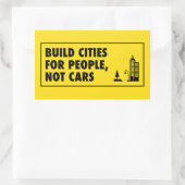 Steden bouwen voor mensen zonder auto's rechthoekige sticker (Tas)