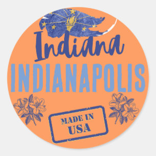 Steden in Indiana Ronde Sticker