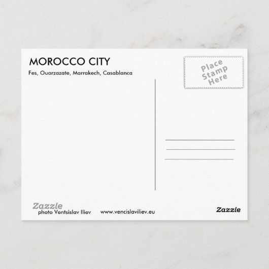 Steden in Marokko Briefkaart (Achterkant)