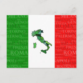 Steden, kaart en vlag van Italië