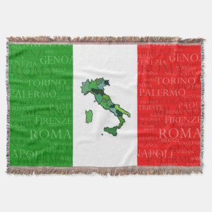 Steden, kaart en vlag van Italië Deken