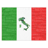 Steden, kaart en vlag van Italië Tafelkleed (Voorkant (Horizontaal))