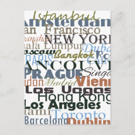 Steden over de hele wereld briefkaart