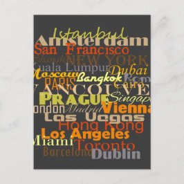 Steden over de hele wereld briefkaart