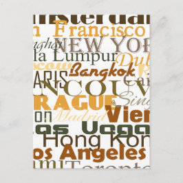 Steden over de hele wereld briefkaart