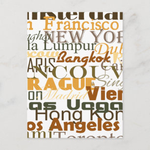 Steden over de hele wereld briefkaart