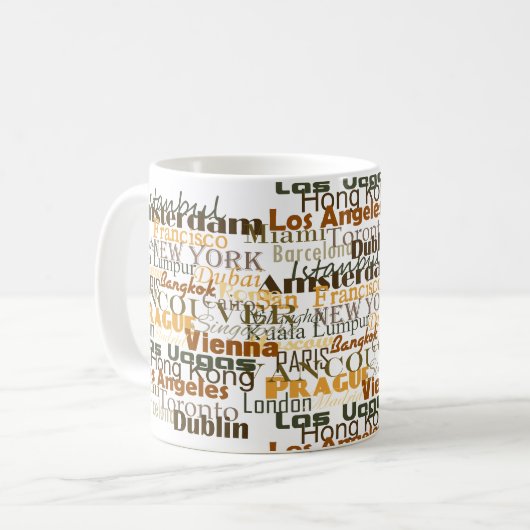 Steden over de hele wereld koffiemok (Voorkant links)