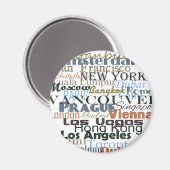 Steden over de hele wereld magneet (Voorkant / Achterkant)