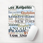 Steden over de hele wereld muismat (Met muis)