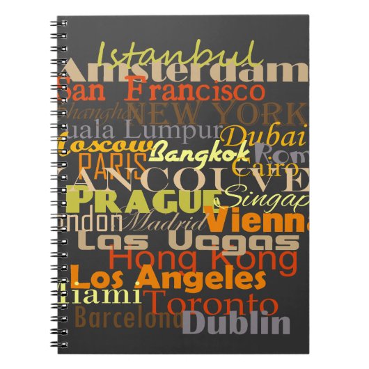 Steden over de hele wereld notitieboek (Voorkant)