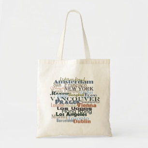 Steden over de hele wereld tote bag