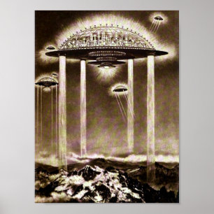 Steden van de toekomstige vintage 1922 Sci-Fi Poster