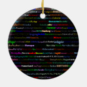 Steden van het World Text Design I Circle Ornament (Achterkant)