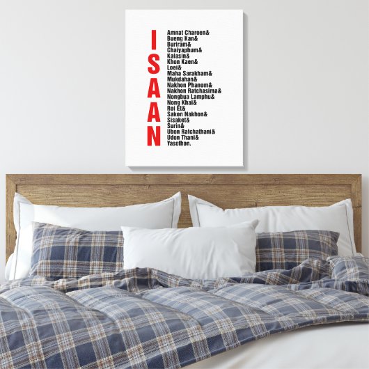 Steden van Isaan, Thailand Canvas Afdruk (Insitu (Slaapkamer))