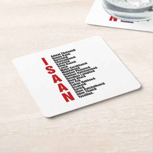 Steden van Isaan, Thailand Kartonnen Onderzetters (Schuin)