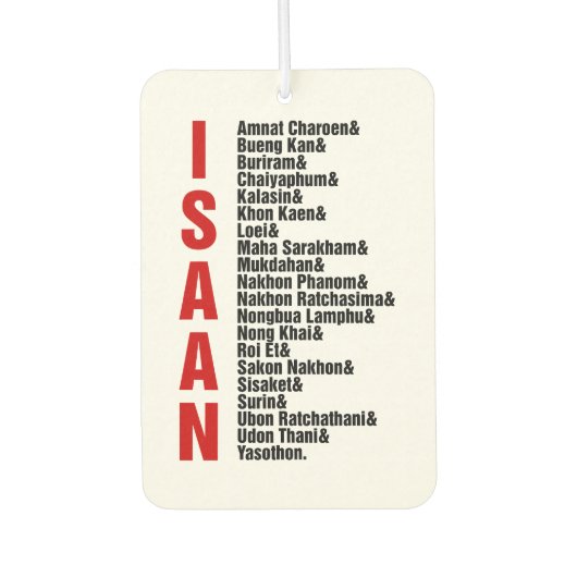 Steden van Isaan, Thailand Luchtverfrisser (Voorkant)