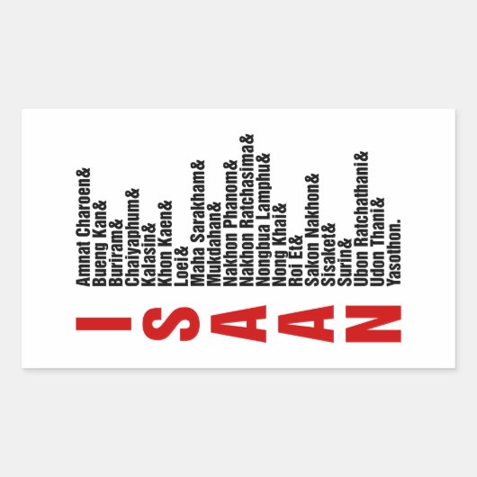 Steden van Isaan, Thailand Rechthoekige Sticker (Voorkant)