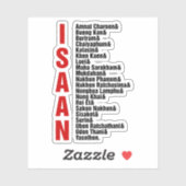 Steden van Isaan, Thailand Sticker (Vel)