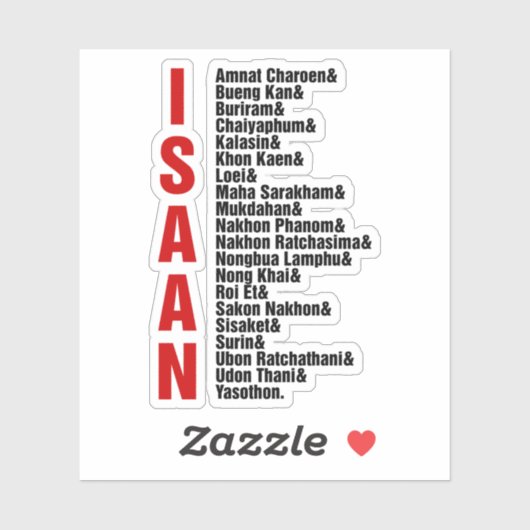 Steden van Isaan, Thailand Sticker (Vel)