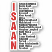 Steden van Isaan, Thailand Sticker (Voorkant)