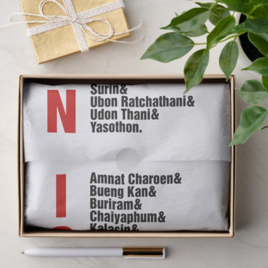 Steden van Isaan, Thailand Tissuepapier (Geschenk)