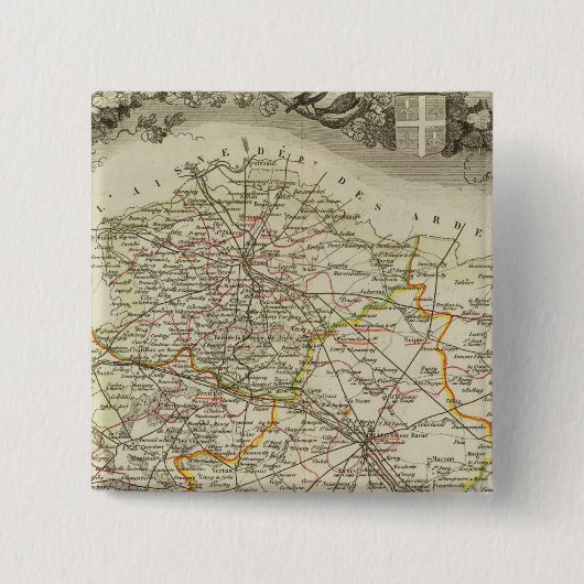 Steden Vierkante Button 5,1 Cm (Voorkant)